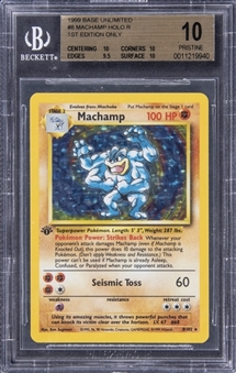 1999 Pokemon TCG 1st Edition Base Unlimited Holographic #8 Machamp - BGS PRISTINE 10 - Pop 2